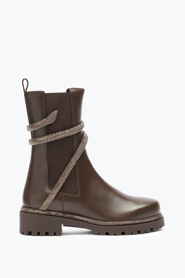 jeweled cleo crystal chestnut brown bootie 25 rene caovilla