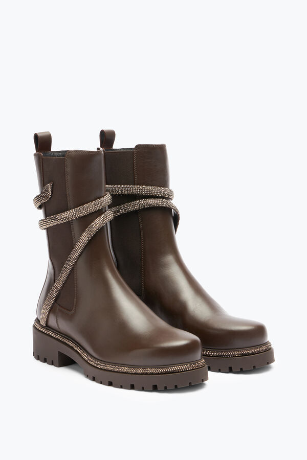 jeweled cleo crystal chestnut brown bootie 25 rene caovilla