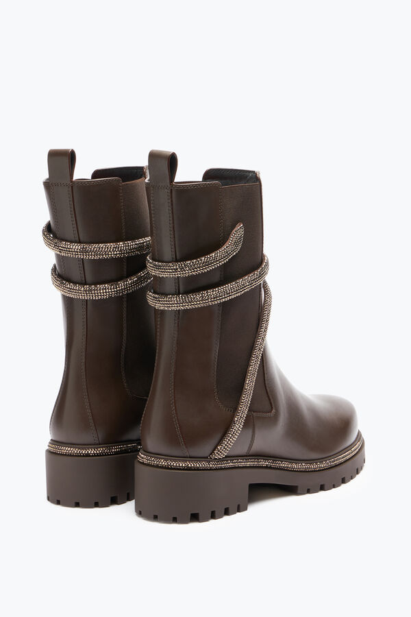 jeweled cleo crystal chestnut brown bootie 25 rene caovilla