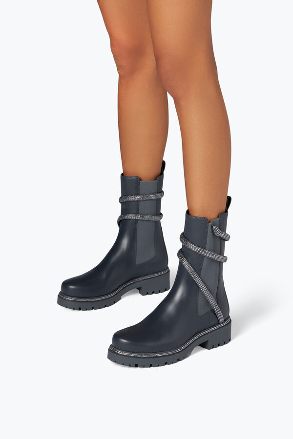 jeweled cleo grey bootie with silver crystals 25 rene caovilla