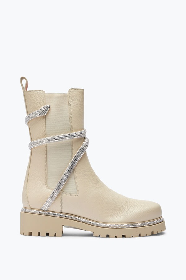 jeweled cleo white leather bootie 25 rene caovilla