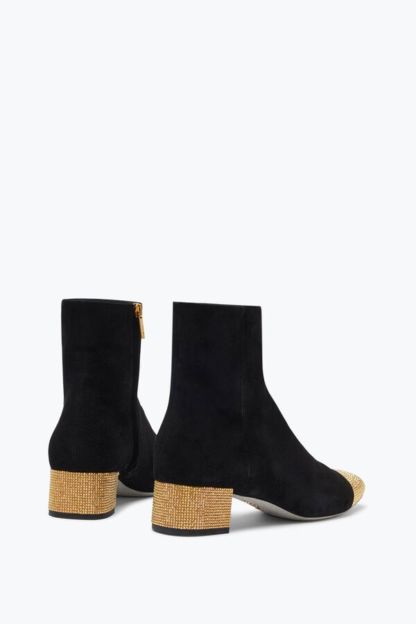 jeweled bonnie black and gold bootie 40 rene caovilla