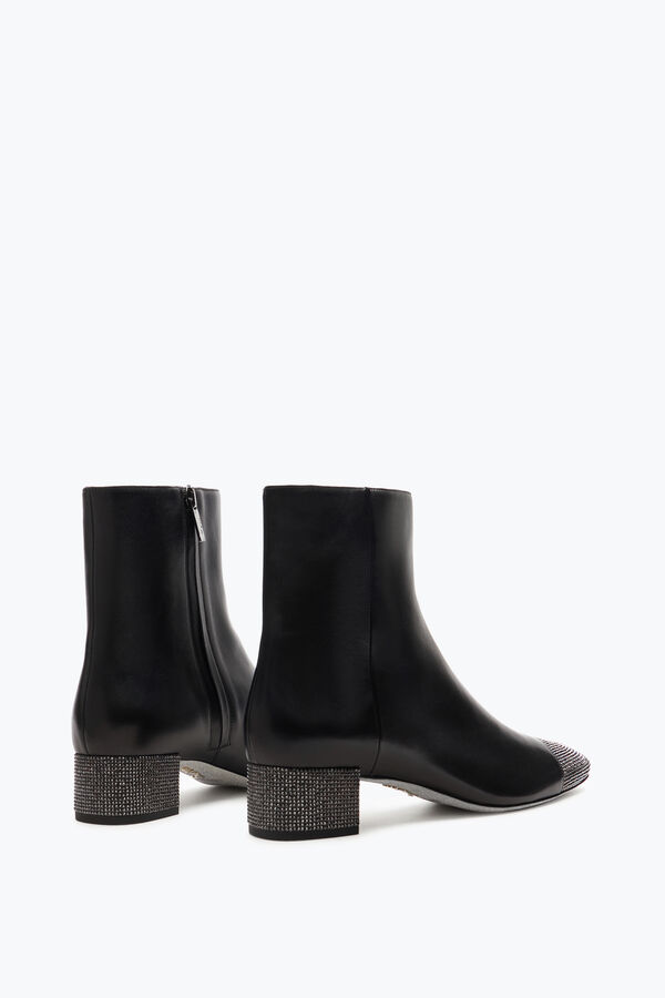 jeweled bonnie ankle boot in black leather 40 rene caovilla
