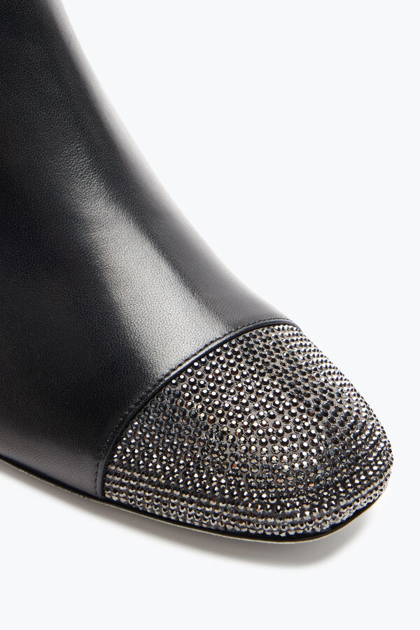 jeweled bonnie ankle boot in black leather 40 rene caovilla