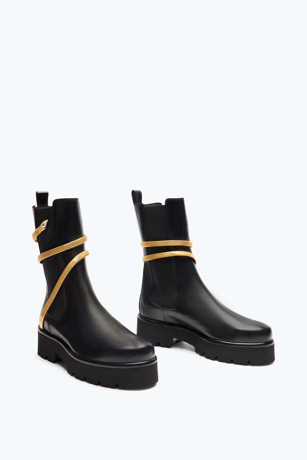 jeweled juniper black and gold biker boot 45 rene caovilla