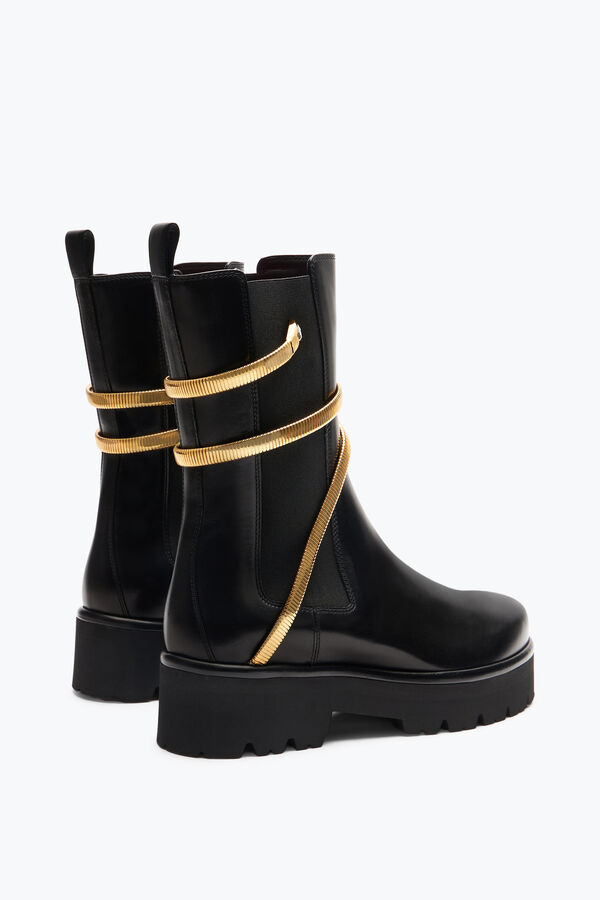 jeweled juniper black and gold biker boot 45 rene caovilla