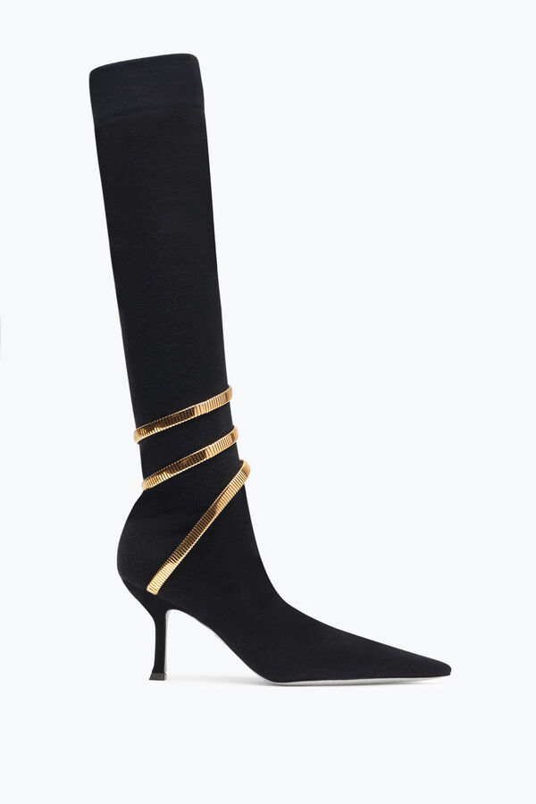 jeweled juniper black and gold soft boot 80 rene caovilla