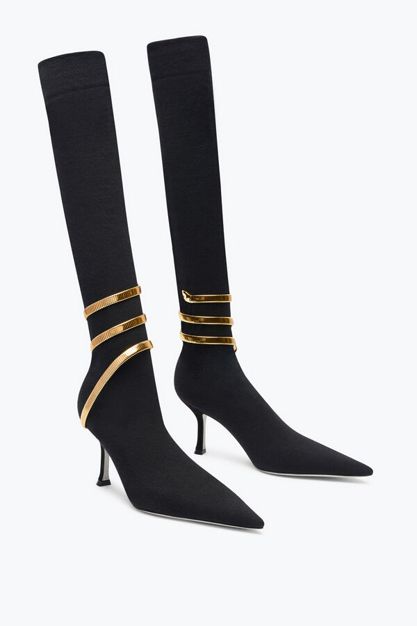 jeweled juniper black and gold soft boot 80 rene caovilla