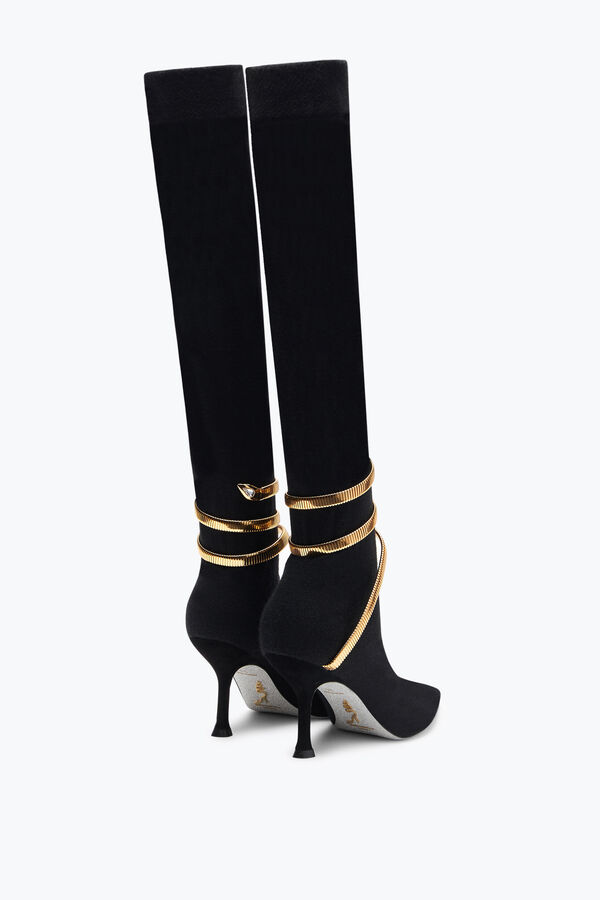 jeweled juniper black and gold soft boot 80 rene caovilla