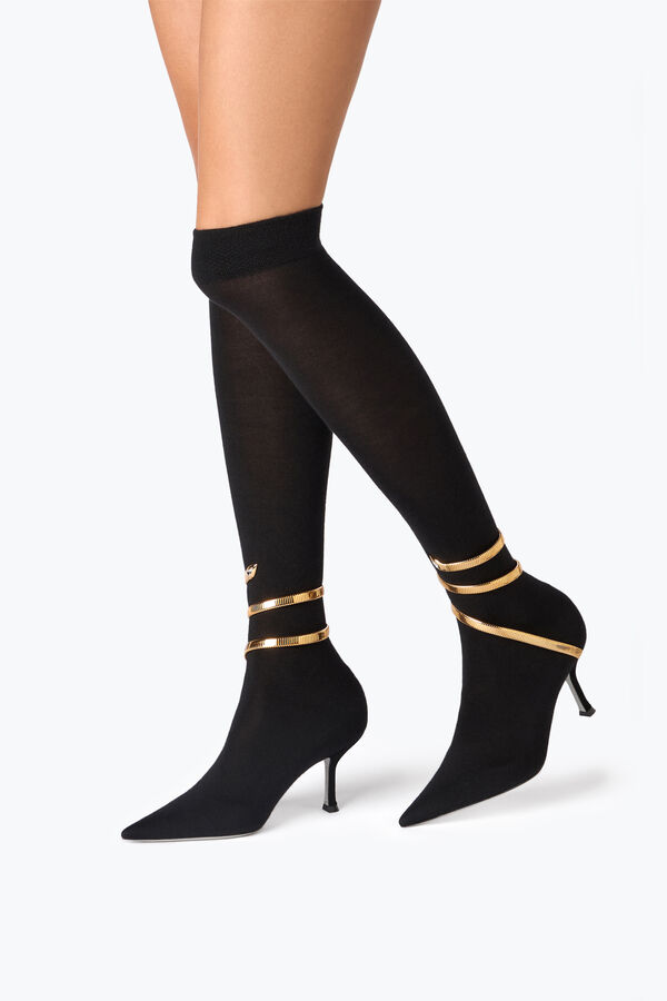 jeweled juniper black and gold soft boot 80 rene caovilla