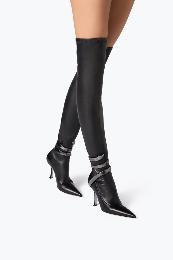 jeweled juniper black cuissard boot 105 rene caovilla