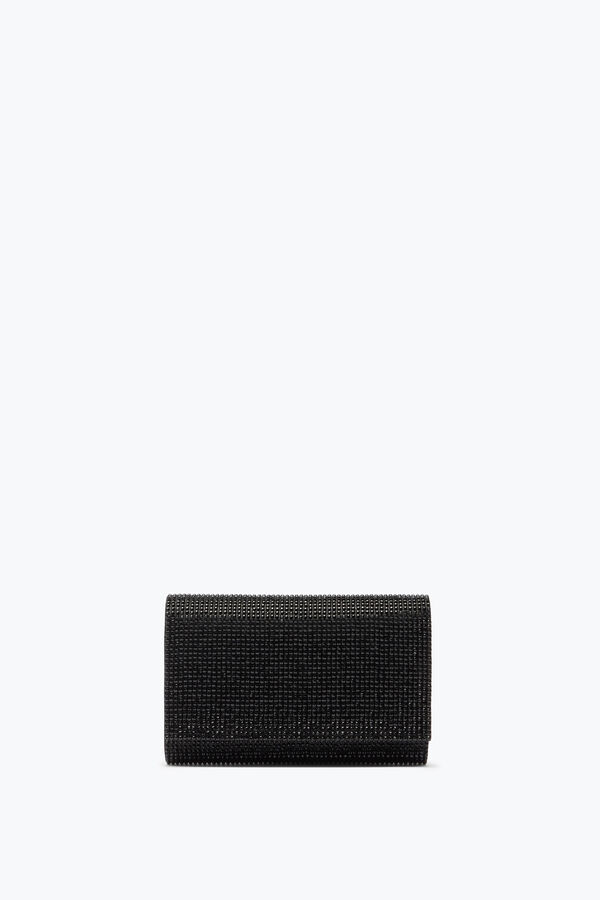 jeweled aida black clutch with all-over crystals rene caovilla