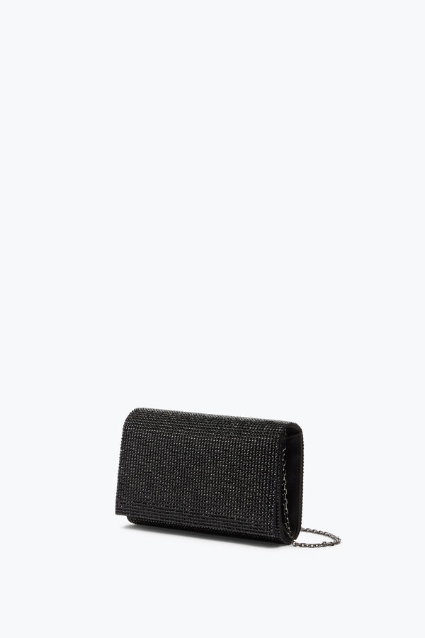 jeweled aida black clutch with all-over crystals rene caovilla