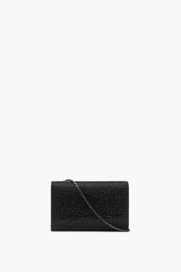 jeweled aida black clutch with all-over crystals rene caovilla