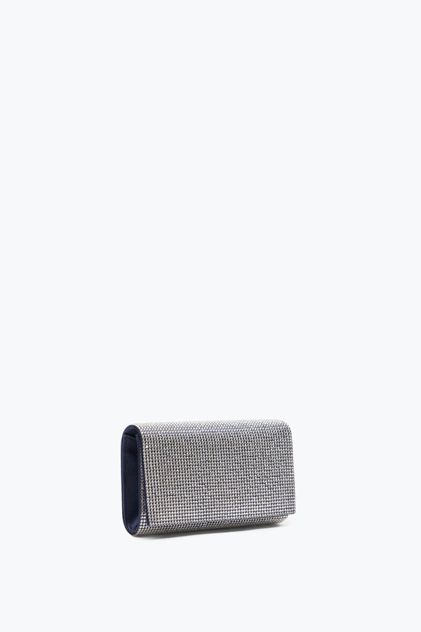 jeweled aida blue clutch with all-over crystals rene caovilla
