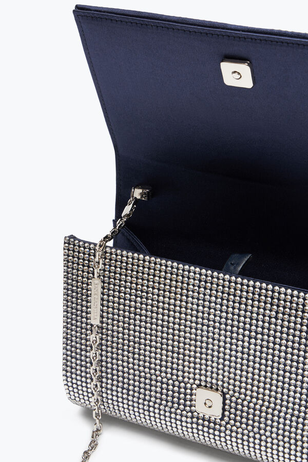 jeweled aida blue clutch with all-over crystals rene caovilla