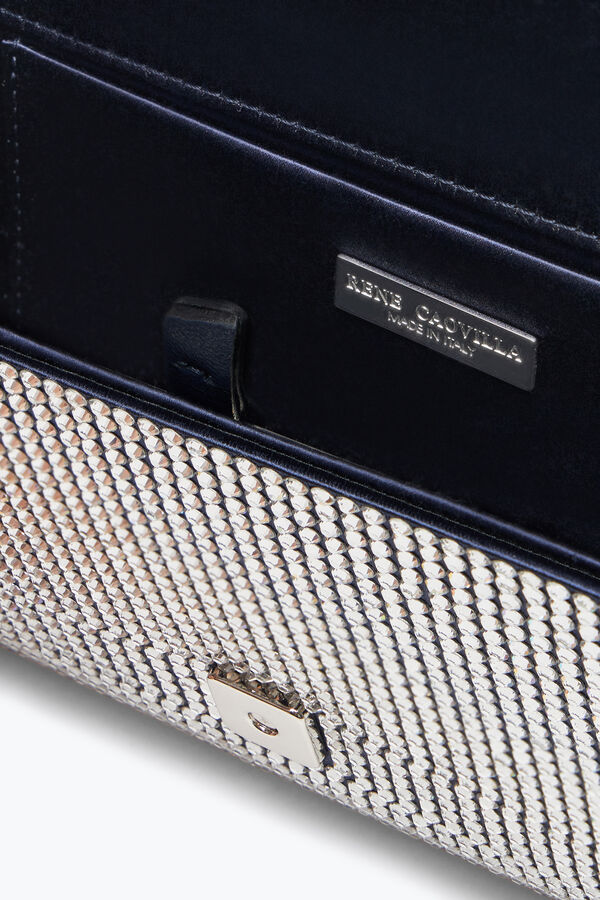 jeweled aida blue clutch with all-over crystals rene caovilla