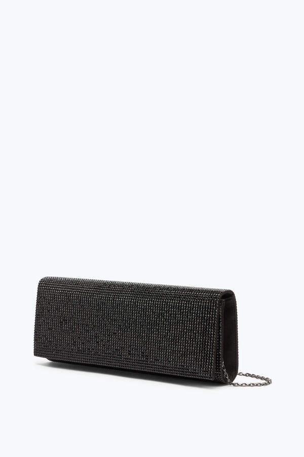 jeweled zafira black clutch with all-over crystals rene caovilla