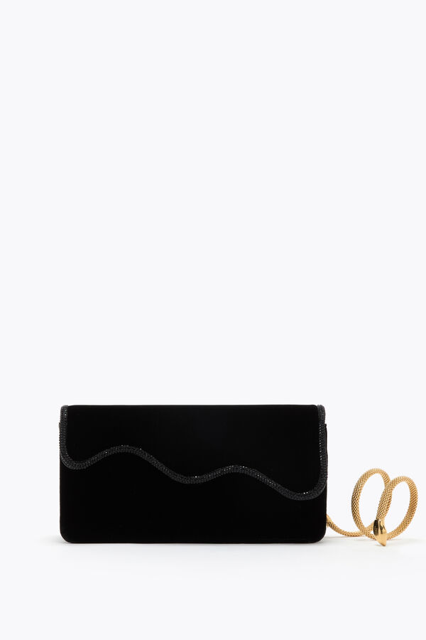 jeweled onda black velvet clutch rene caovilla