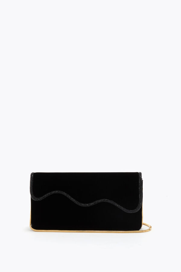 jeweled onda black velvet clutch rene caovilla