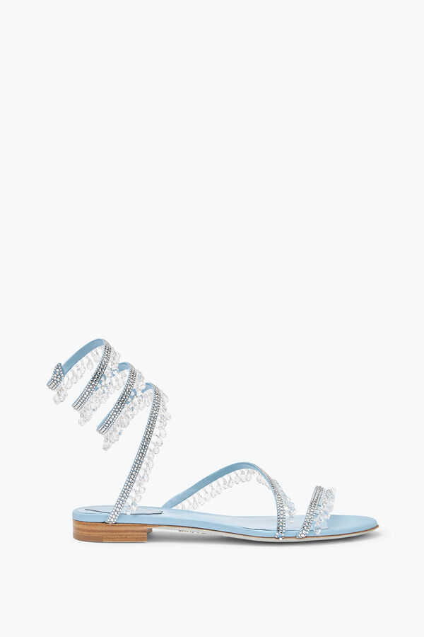 jeweled chandelier flat light blue sandal 10 rene caovilla