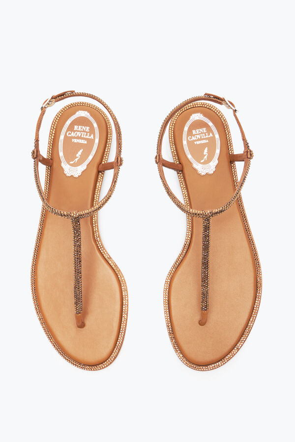 jeweled diana cognac sandal with crystals 10 rene caovilla