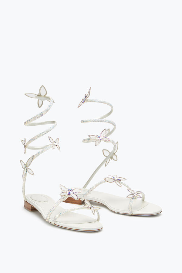 jeweled butterflower crystal ivory sandal 10 rene caovilla