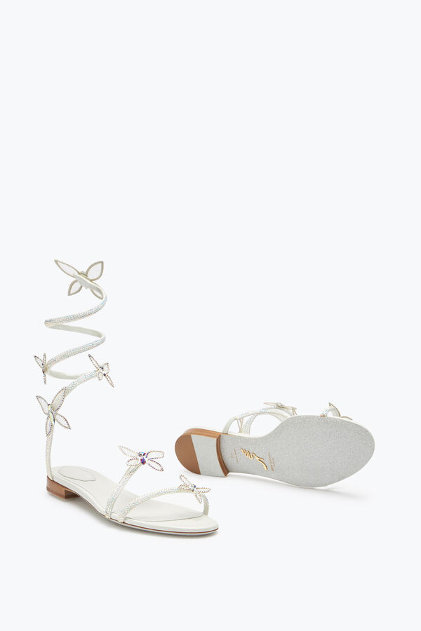 jeweled butterflower crystal ivory sandal 10 rene caovilla