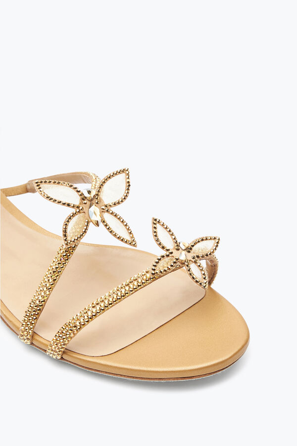 jeweled butterflower crystal gold sandal 10 rene caovilla
