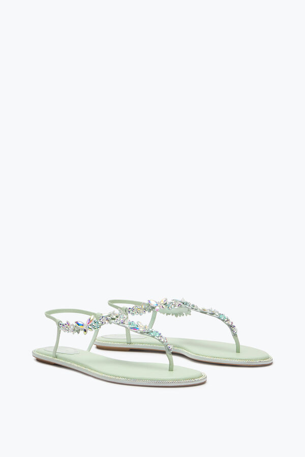 jeweled eden green mint thong sandal 10 rene caovilla