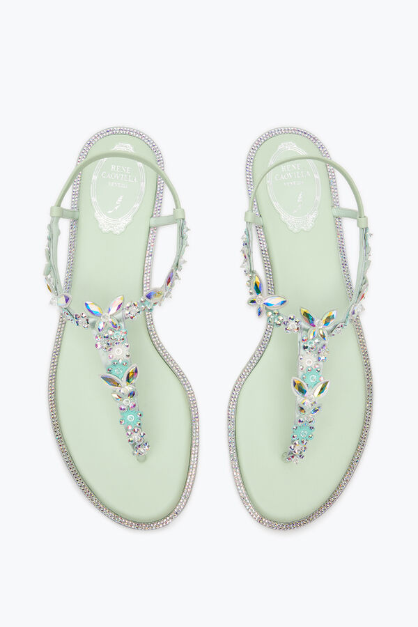jeweled eden green mint thong sandal 10 rene caovilla