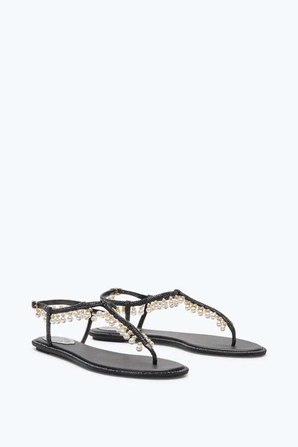 jeweled diana black sandal with pearls 10 rene caovilla