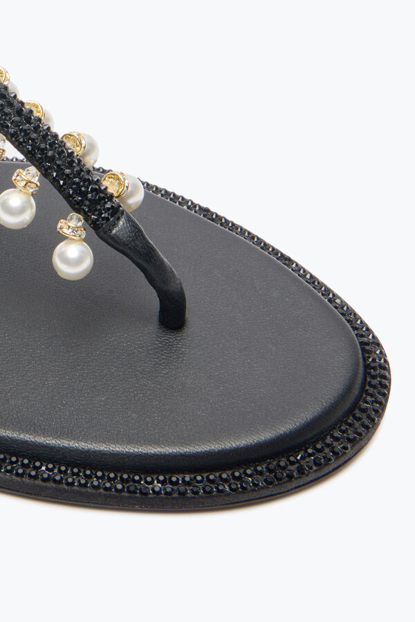 jeweled diana black sandal with pearls 10 rene caovilla