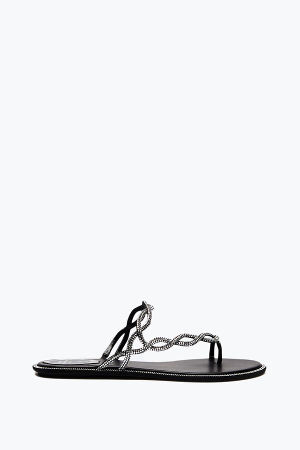 jeweled braid black flat sandal 10 rene caovilla