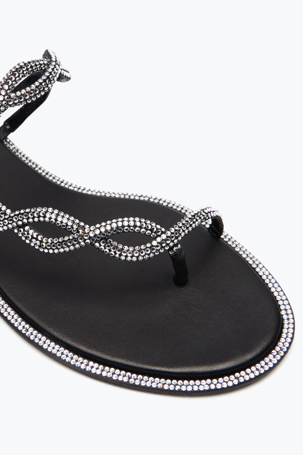 jeweled braid black flat sandal 10 rene caovilla