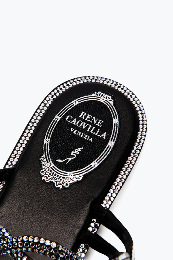 jeweled braid black flat sandal 10 rene caovilla