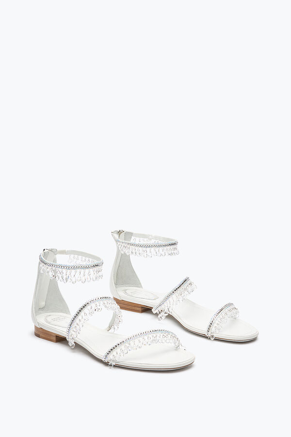 jeweled chandelier ivory flat sandal 10 rene caovilla