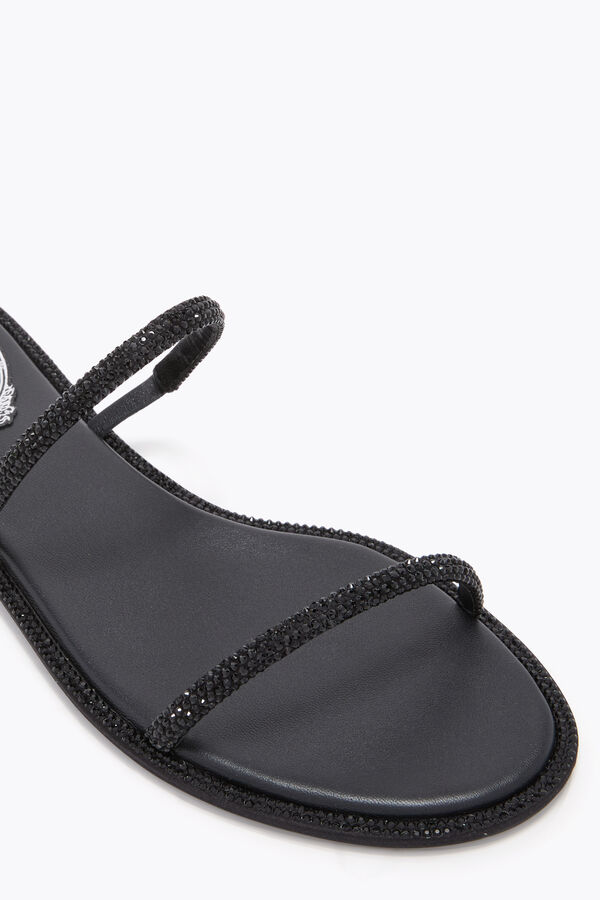 jeweled cleo black flat sandal 10 rene caovilla