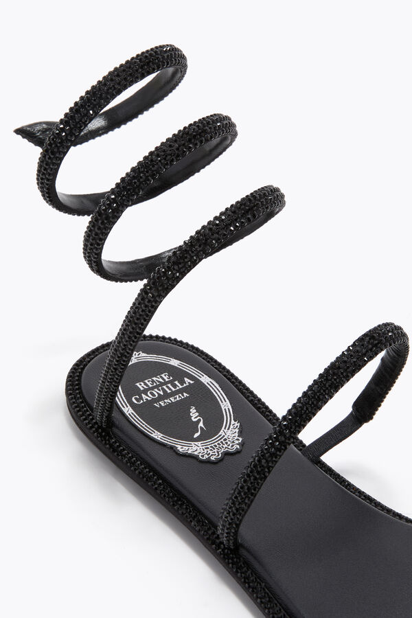 jeweled cleo black flat sandal 10 rene caovilla