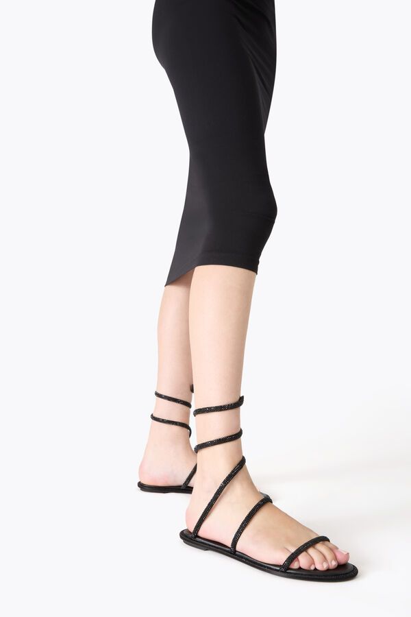 jeweled cleo black flat sandal 10 rene caovilla