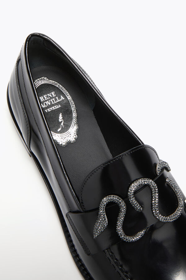 jeweled morgana black loafer with black matte crystal 20 rene caovilla