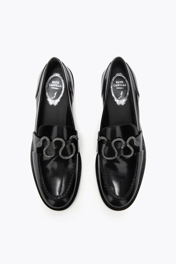 jeweled morgana black loafer with black matte crystal 20 rene caovilla