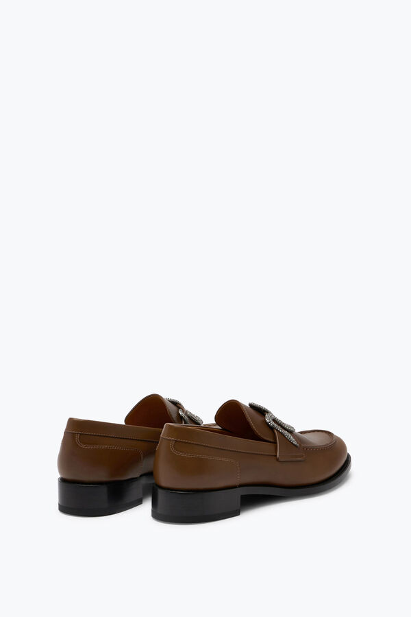 jeweled morgana brown loafer with silver crystal 20 rene caovilla