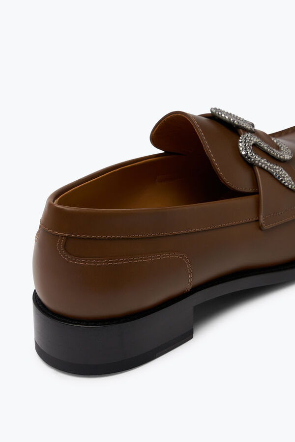 jeweled morgana brown loafer with silver crystal 20 rene caovilla