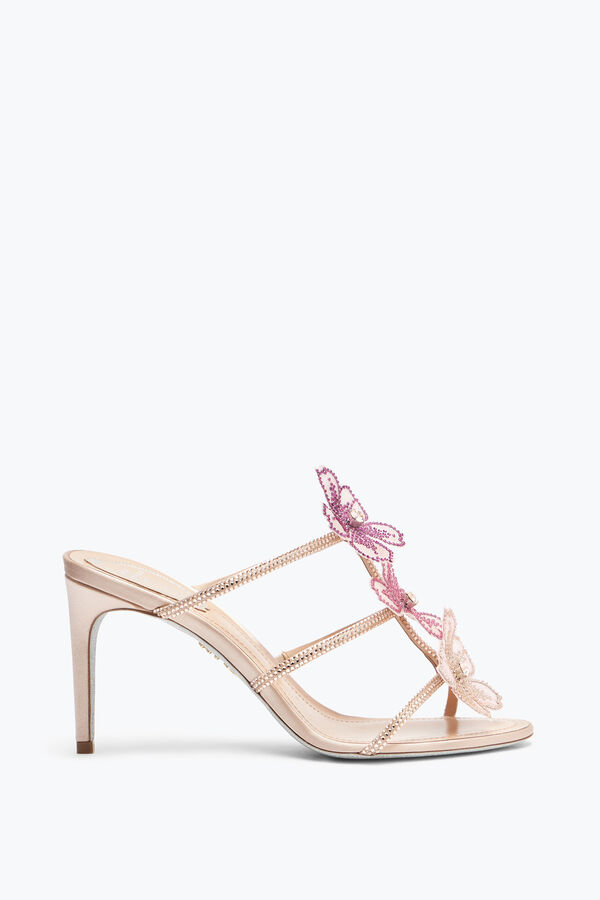 jeweled peach flower pink mule 80 rene caovilla