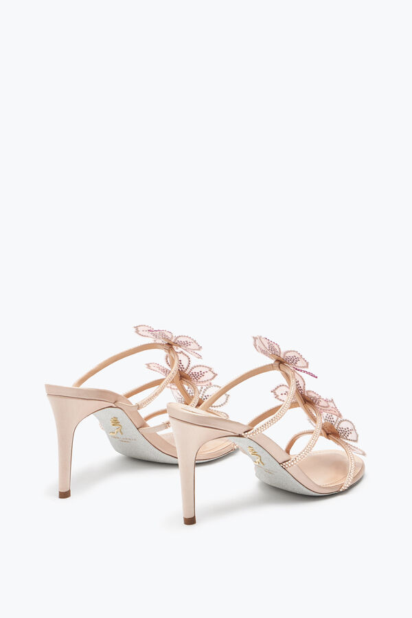 jeweled peach flower pink mule 80 rene caovilla
