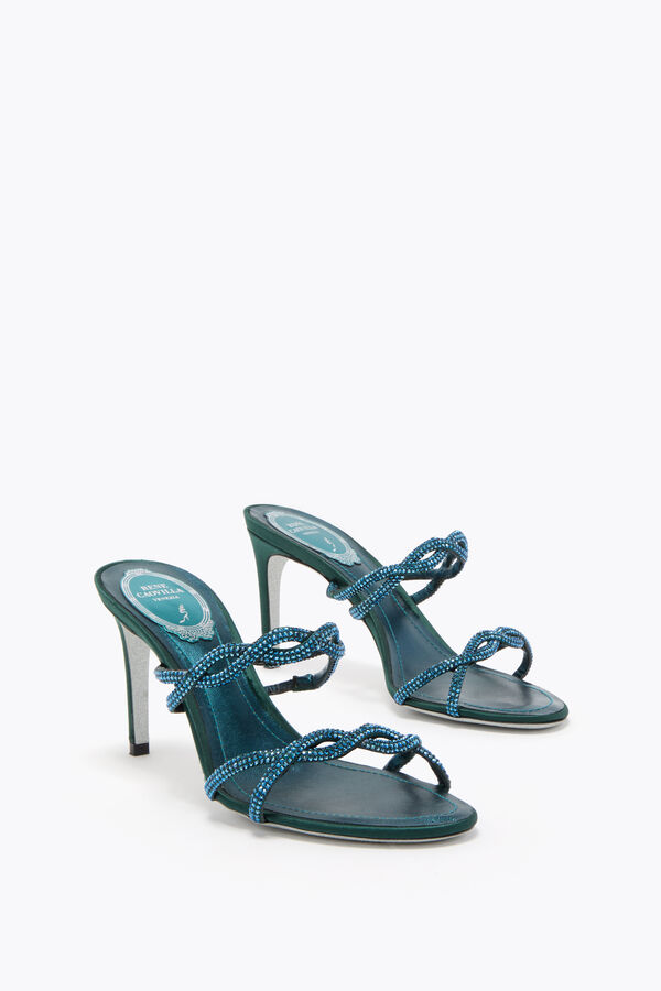 jeweled braid teal mule 80 rene caovilla