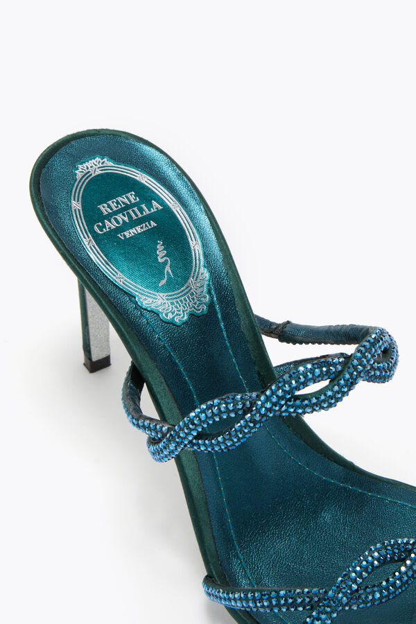 jeweled braid teal mule 80 rene caovilla