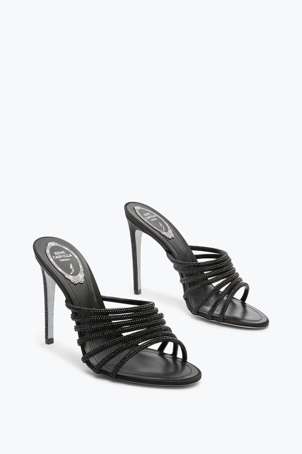 jeweled full trim black mule 105 rene caovilla