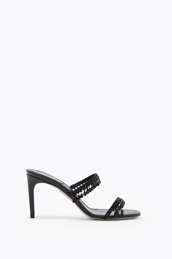 jeweled chandelier black mule 80 rene caovilla